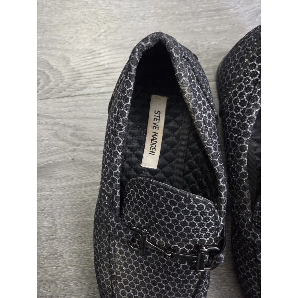 Steve Madden Donny Mens Loafers Shoes Sz 11 Black Patterned Slip On Casual